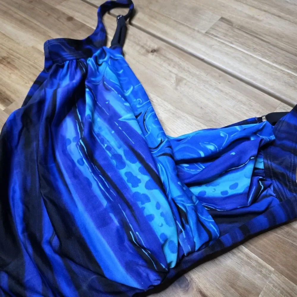 Kirkland Miraclesuit Swimsuit Size 12 One-piece Blue Purple Underwire
